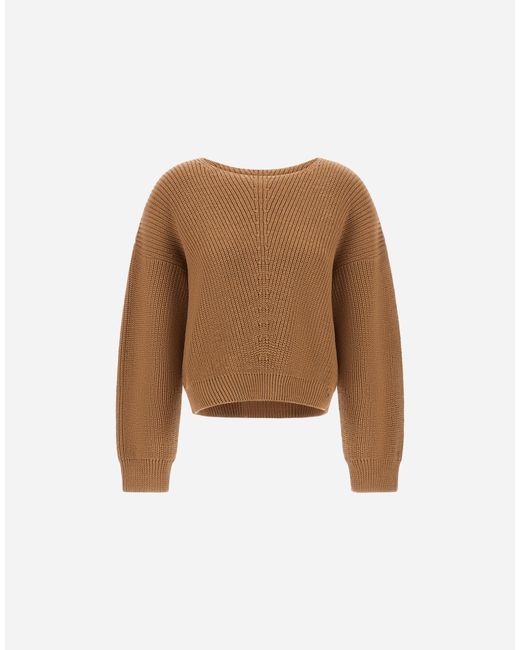 Herno Natural Wool Sweater With Raised Knit