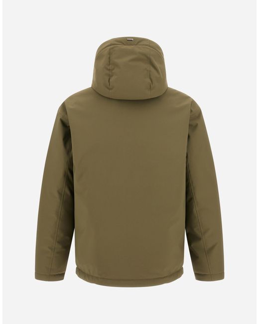 Herno Green Matte Twill And Gloss-Effect Nylon Jacket for men