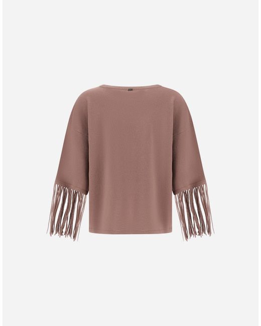 Herno Pink Wool And Cashmere Stocking-Stitch Jumper