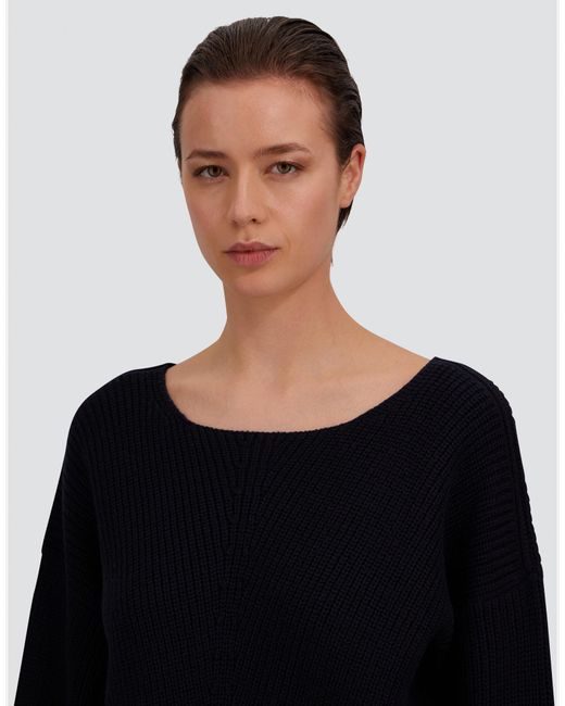 Herno Blue Wool Sweater With Raised Knit