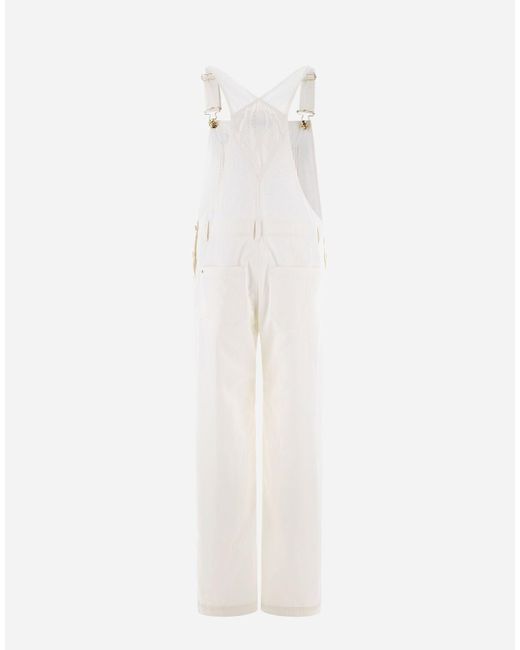 Herno White Embroidered Delon Dungarees