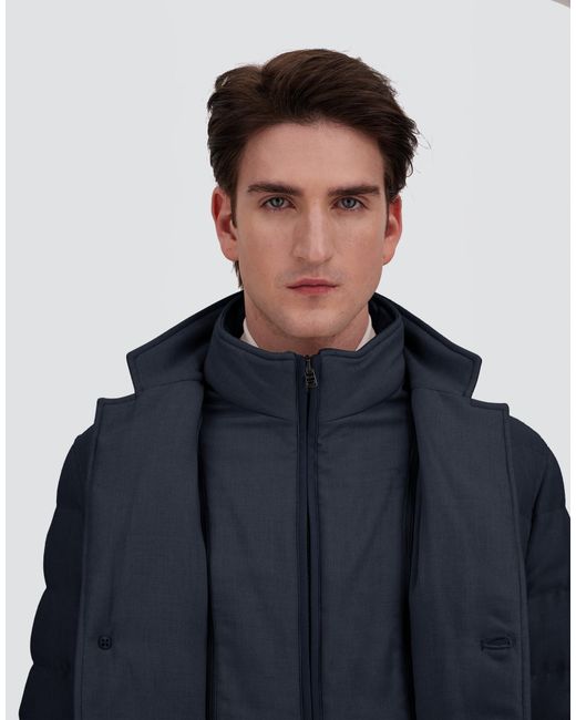 Herno Blue Wool-Blend, Viscose And Suede-Effect Blazer for men