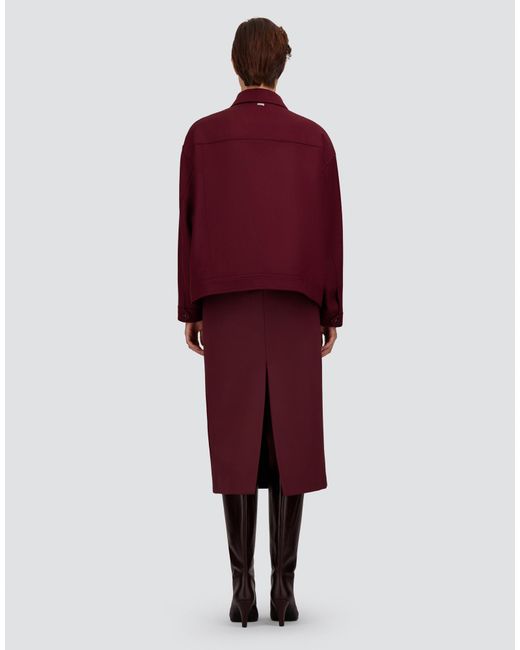 Herno Red Wool Jacket With Cavalry Twill Effect