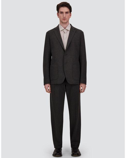 Herno Black Pinstriped Technical Fabric Trousers for men