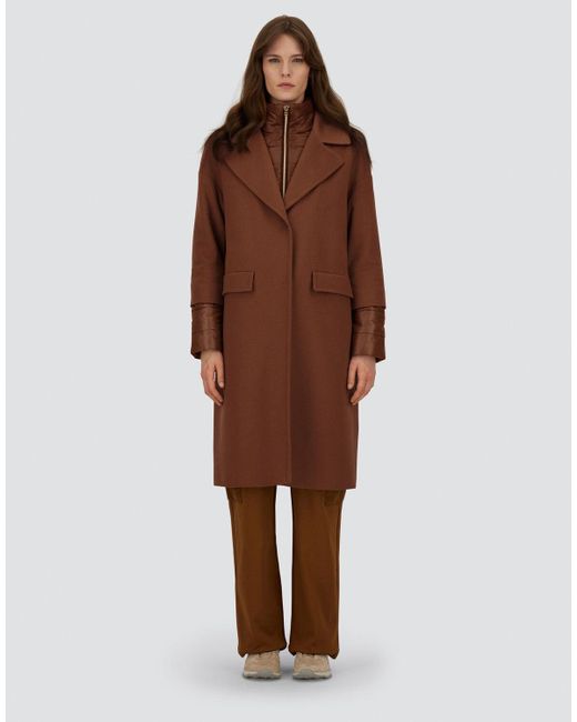 Herno Brown Abrigo De Pure Cashmere Y Nylon Ultralight