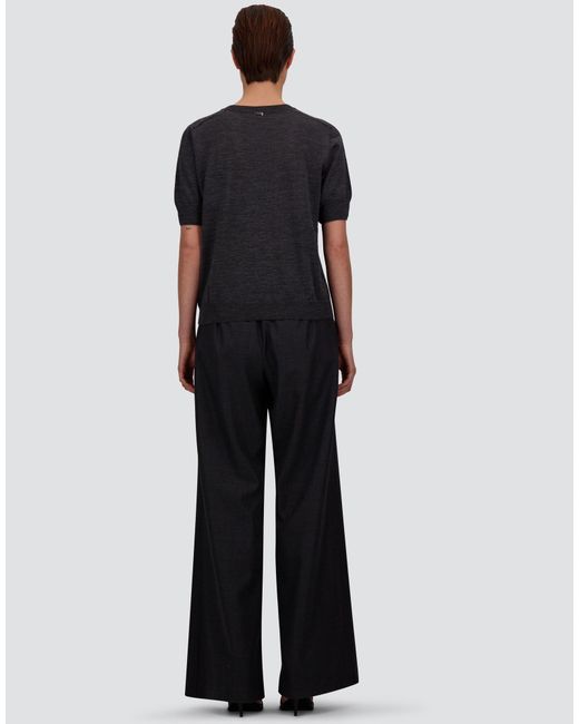Herno Black Stocking-Stitch Extrafine Wool T-Shirt