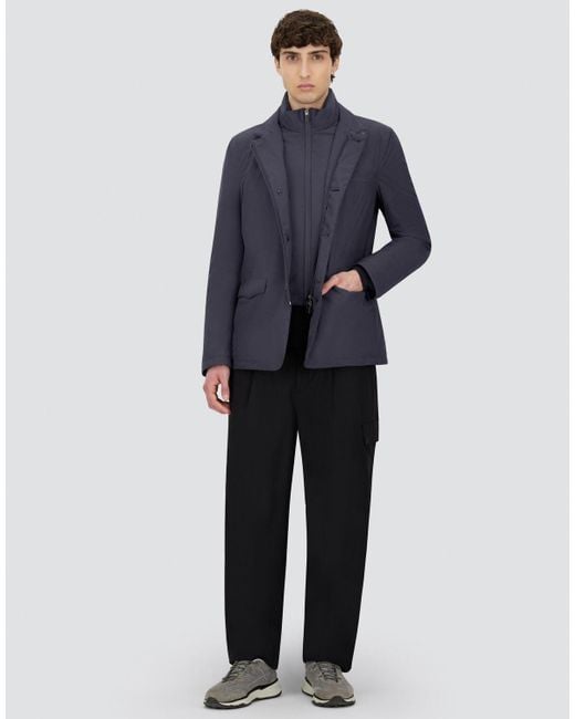 Herno Blue Blazer With Bib for men