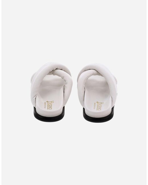 Herno White Nappa Sandals