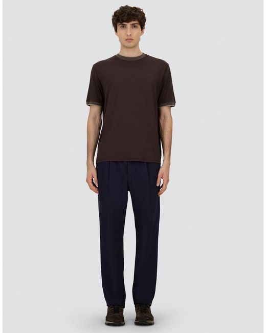 Herno Brown Soft Wool Jersey T-Shirt for men