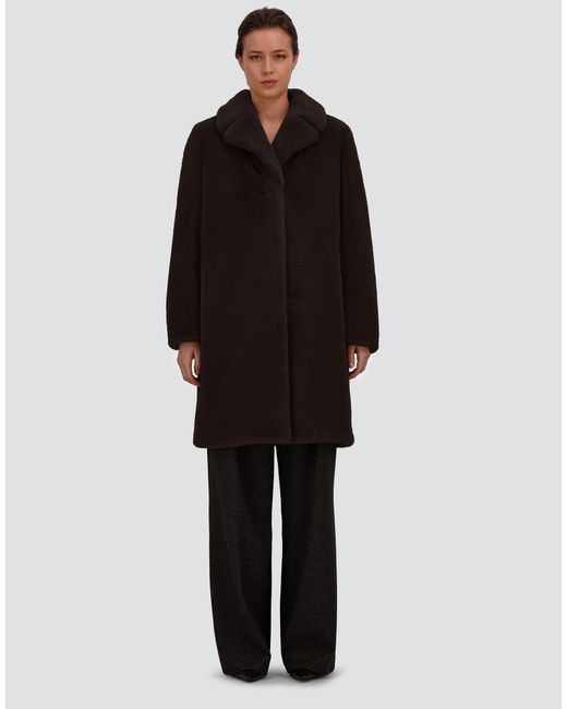 Herno Black Alpaca Jacket With Fringing