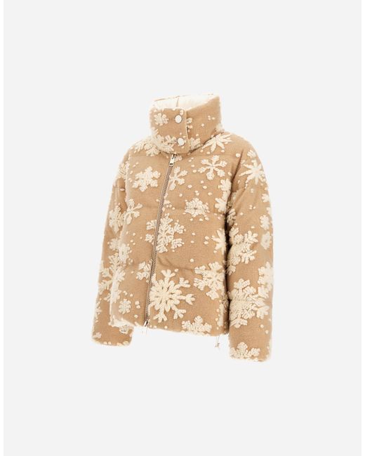 Herno Natural Snowflake Jacquard Fabric Jacket