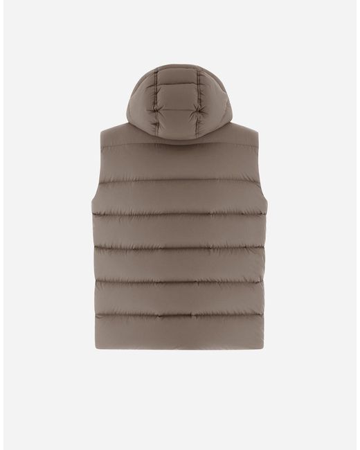 Herno Brown Vest In Ecoage for men