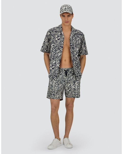 Herno White Resort Nylon Seasonal Print Swim Shorts for men