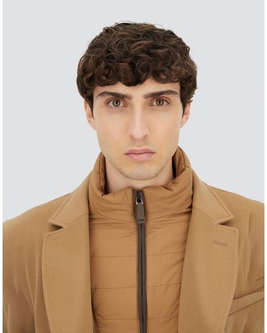 Herno Natural Wool Beaver Coat for men