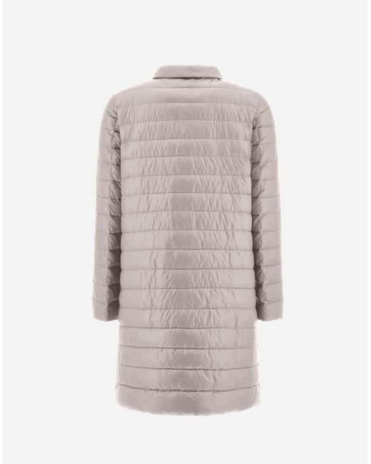 Herno Gray Coat In Nylon Ultralight