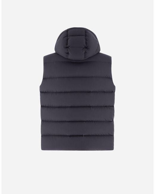 Herno Blue Vest In Ecoage for men