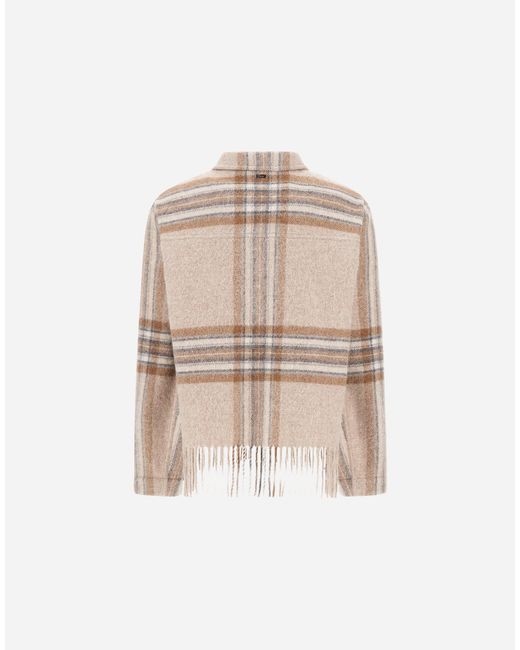 Herno Natural Alpaca Jacket With Check Pattern