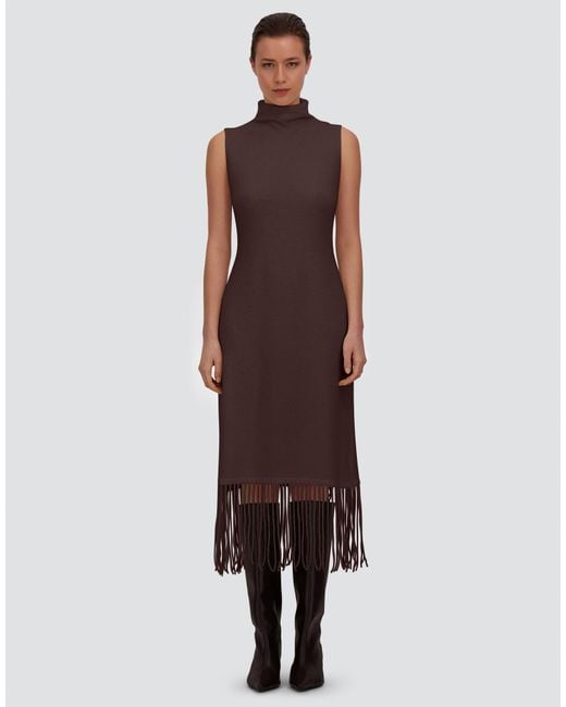 Herno Purple Wool And Cashmere Stocking-Stitch Dress
