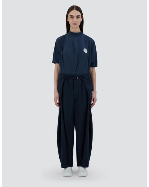 Herno Blue Globe Trousers In Recycled Nylon Twill