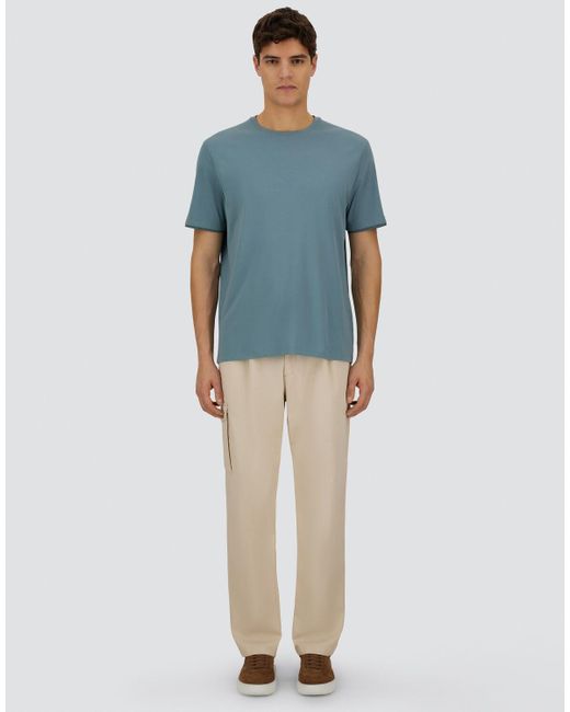 Herno Blue Resort Basic Cotton And Light Stretch Nylon T-Shirt for men