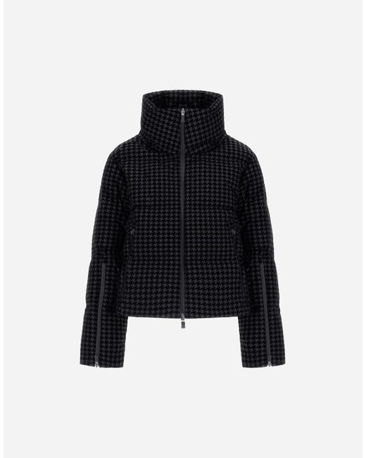 Herno Black Capa De Tech Pied De Poule Y 2 Layer Windstopper