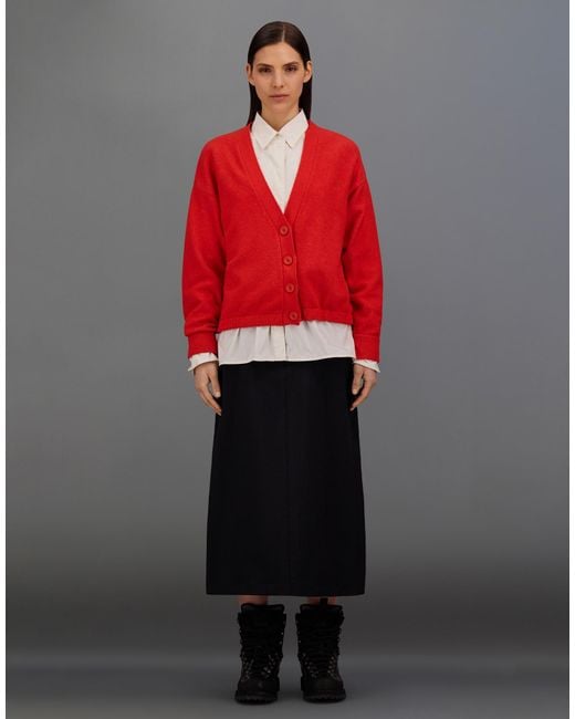 Herno Red Laminar Cardigan