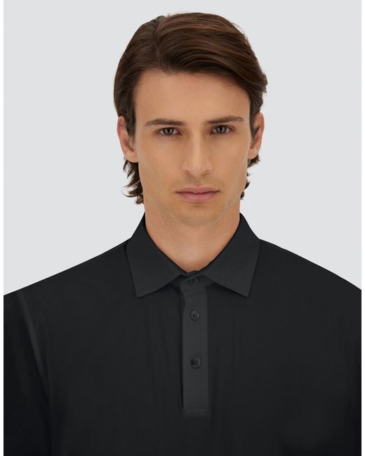 Herno Black Spring Ultralight Scuba Polo Shirt for men