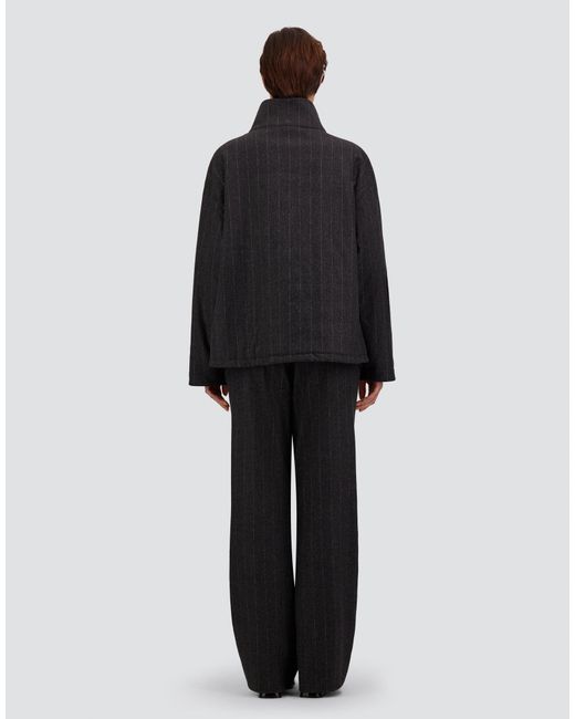 Herno Gray Pinstriped Stretch Wool Trousers