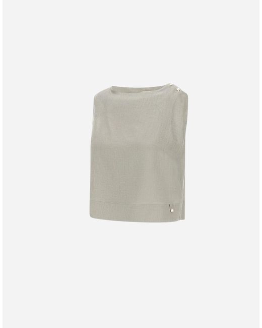 TOP IN LINEN BLEND di Herno in White