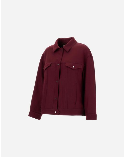 Herno Red Wool Jacket With Cavalry Twill Effect
