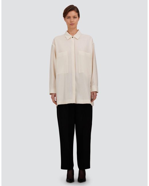 Herno White Wool Flannel Shirt