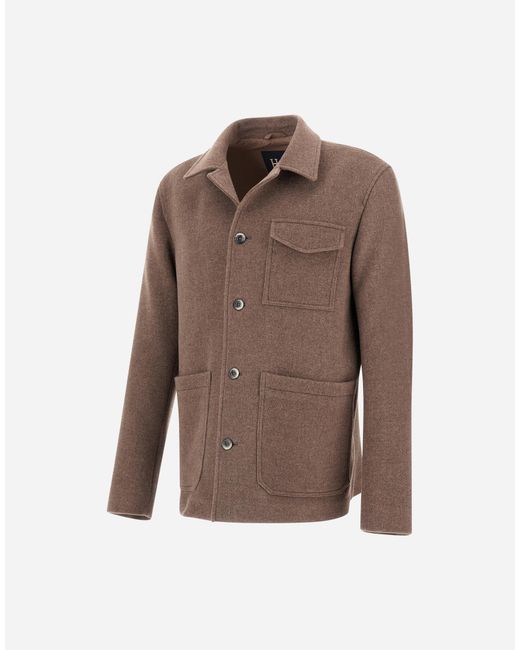 Herno Brown Soft Recycled Wool Field Jacket for men