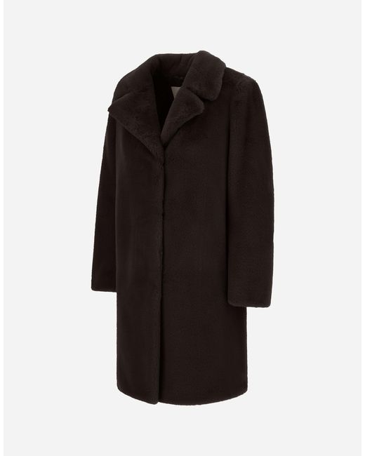 Herno Black Alpaca Jacket With Fringing
