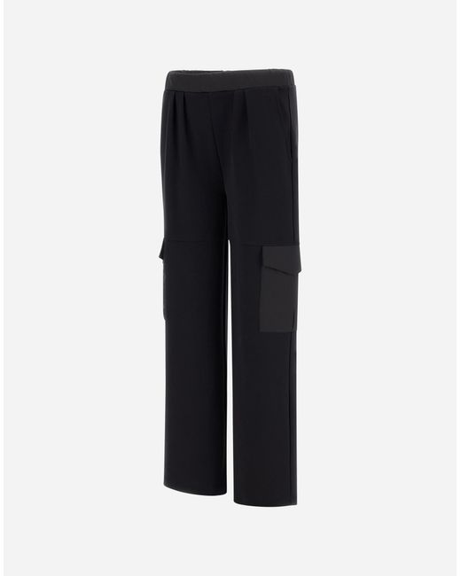 Herno Black Trousers In 100% Cotton Interlock And Arendelle