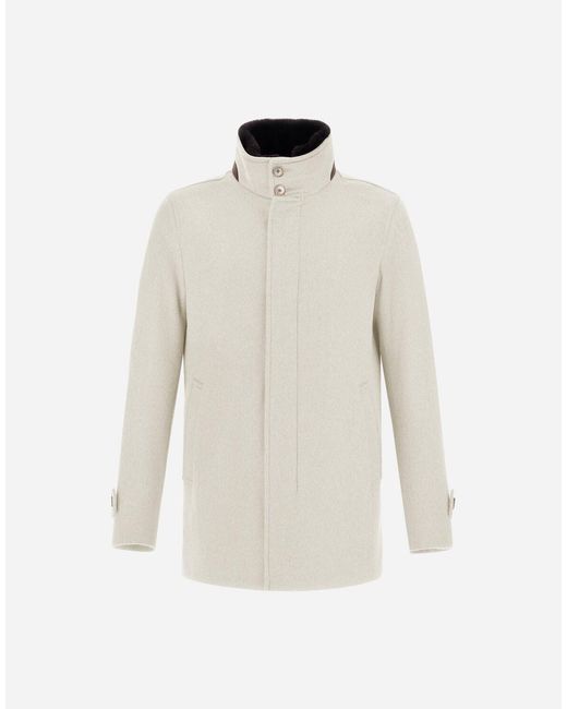 Herno White Abrigo Tres Cuartos De Pure Cashmere for men