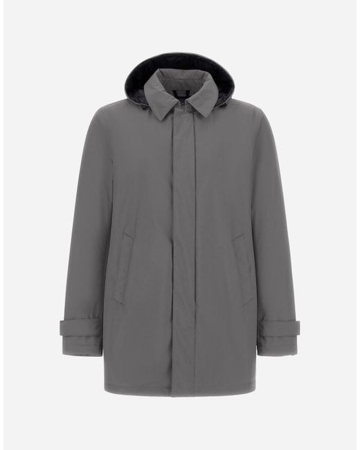 PARKA LUNGO IN 2 LAYER WINDSTOPPER di Herno in Gray da Uomo