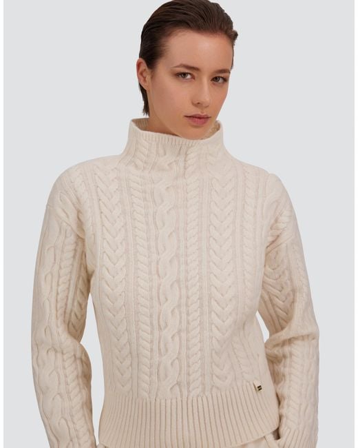 Herno White Cable-Knit Wool Jumper