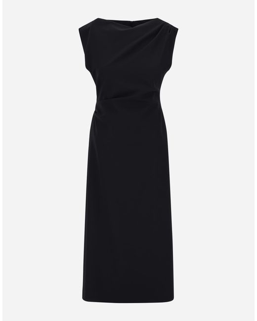 Herno Black Bi-Stretch Fabric Dress