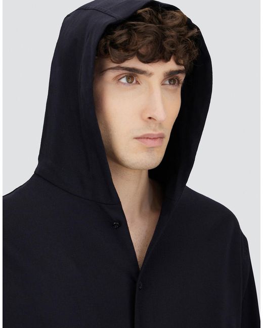 Herno Blue Fluid Wool Shacket for men