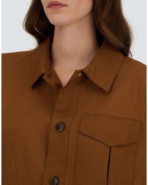Herno Brown 100% Cotton And Arendelle Interlock Shirt