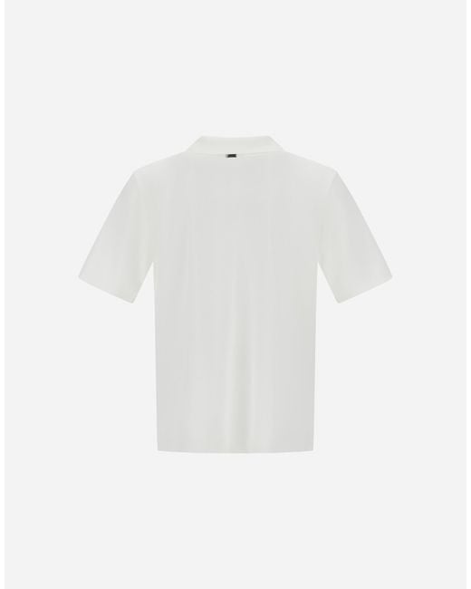 Herno White Jersey Knit Effect Polo Shirt for men