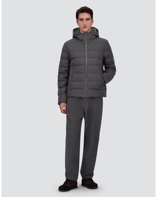 Herno Gray Flannel Jacket With Water-Repellent Coating for men