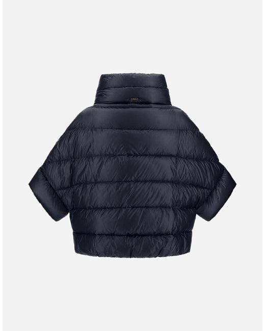 Herno Blue High-Neck Cape