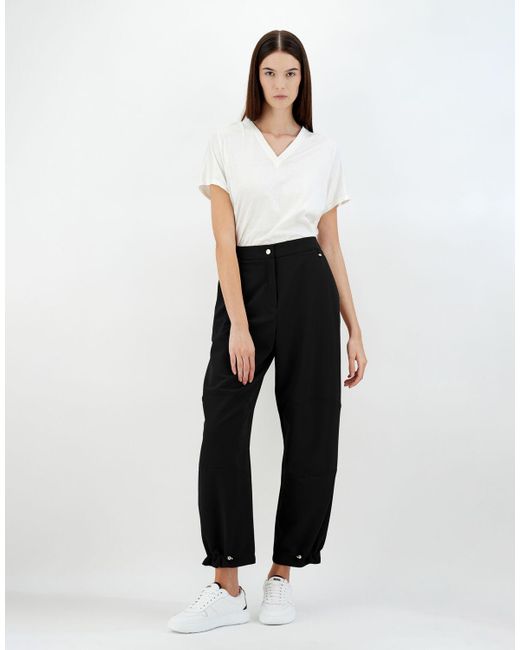 Herno Black Viscose Effect Trousers