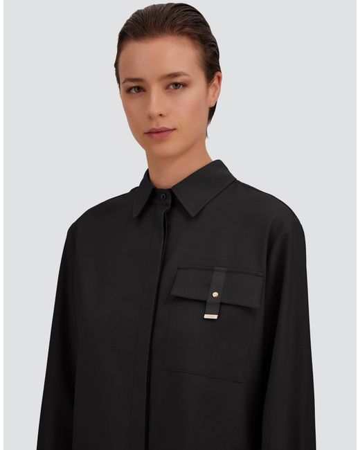 Herno Black Flannel Touch Shirt