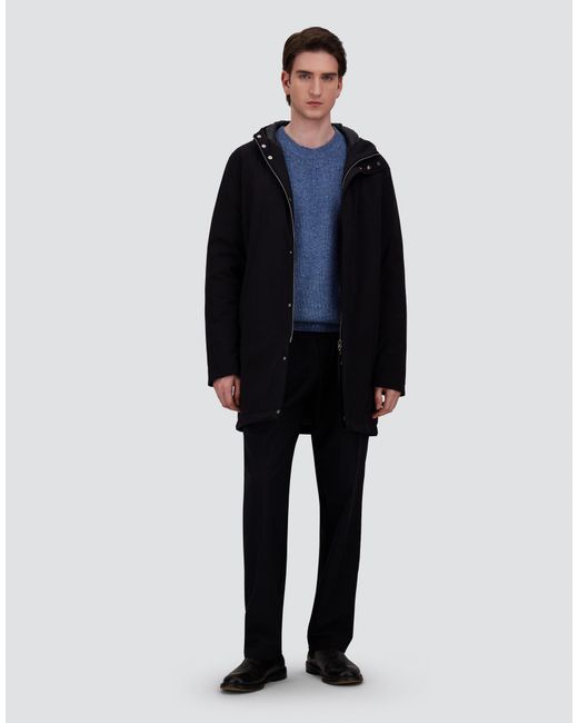 Herno Blue Cashmere And Wool Fisherman's Rib Sweater for men