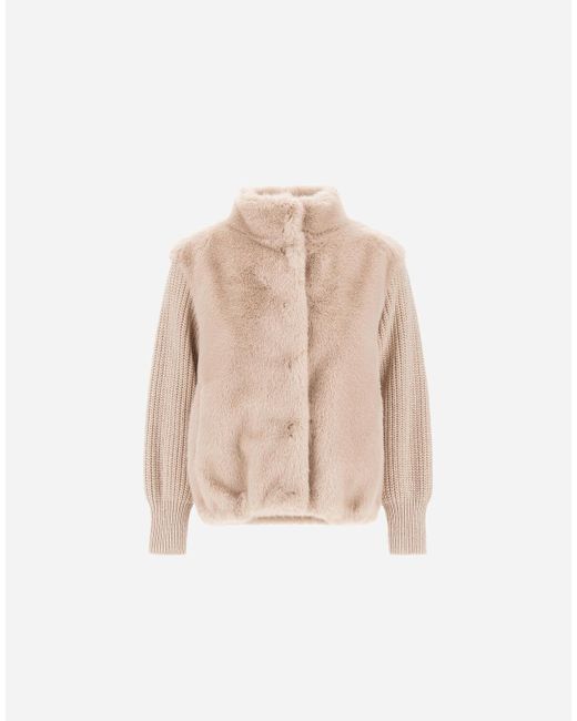 Herno Natural Jacke Resort Aus Faux Mink Fur