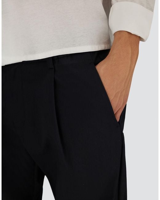 Herno Blue Cotton Feel Trousers With Drawstring for men