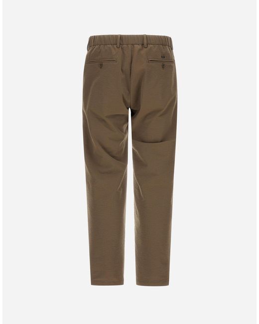 Herno Green Seer-Crease Trousers for men