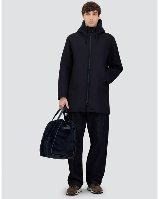PARKA LUNGO IN 3 LAYER SCUBA di Herno in Blue da Uomo